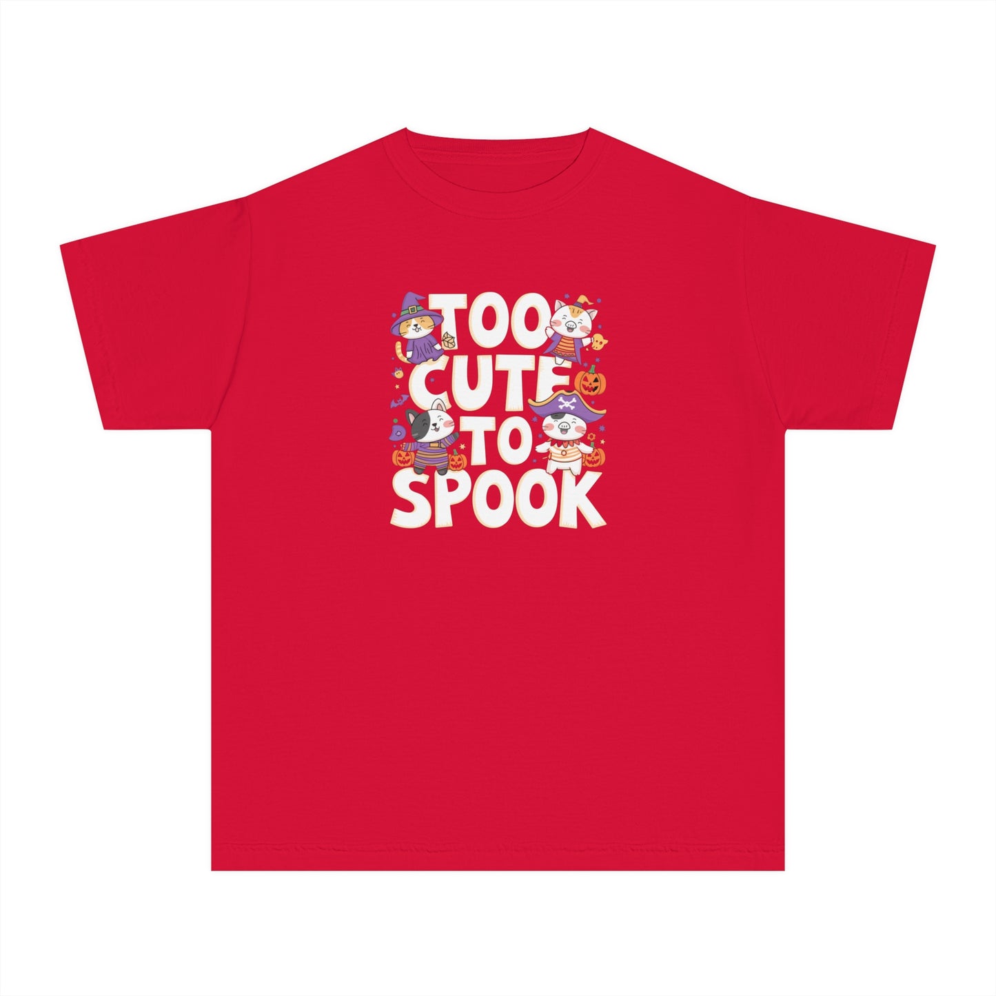 youth t-shirt, youth halloween t-shirt, too cute to spook!