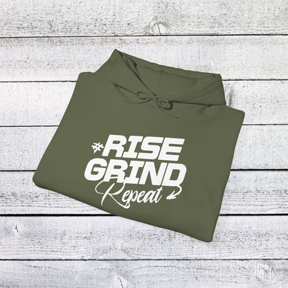 Unisex Heavy Blend™ Hooded Sweatshirt - Rise, Grind, Repeat - Hustle Daily Motivation