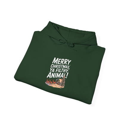 Men's and Women's Christmas Sweatshirt. Merry Christmas Ya Filthy Animal. Unisex Christmas Sweatshirt.