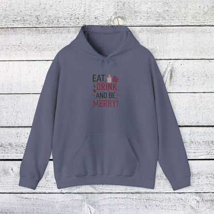 Men's and Women's Christmas Sweatshirt. Eat, Drink, Be Merry. Unisex Christmas Sweatshirt.