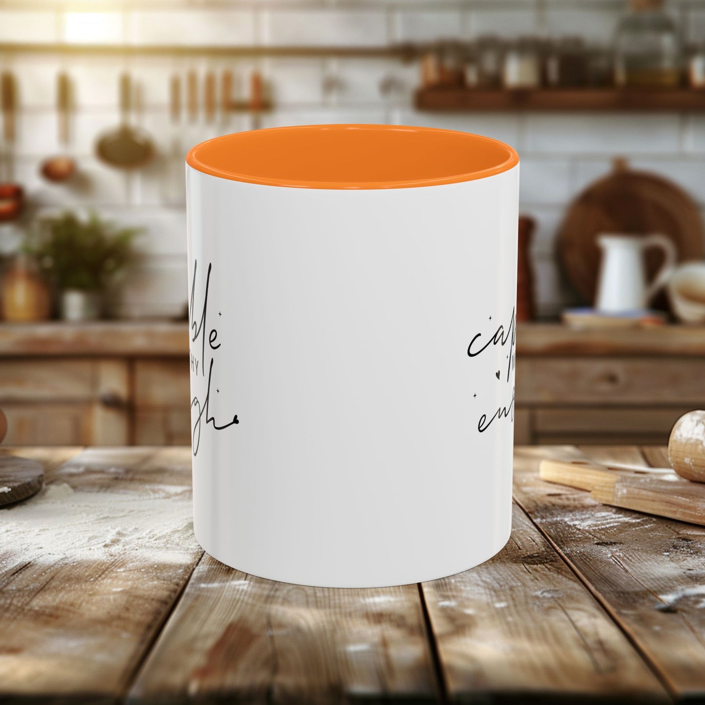 colorful mugs (11oz, 15oz) - capable, worth, enough - empowerment words