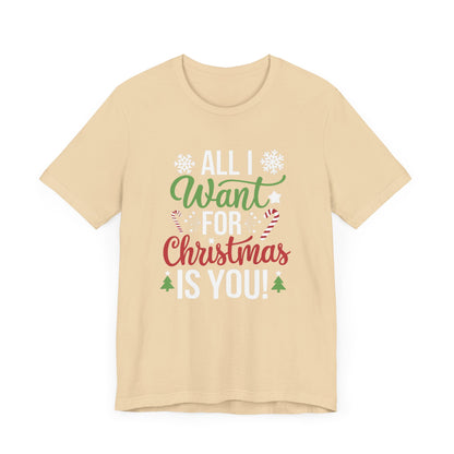 Men & Women Christmas T-Shirt. All I want for Christmas is you. Unisex Christmas T-Shirt.