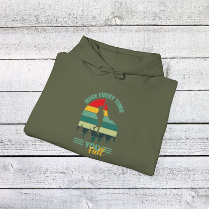 Unisex Heavy Blend™ Hooded Sweatshirt - Rise Every Time You Fall - Resilience Quote