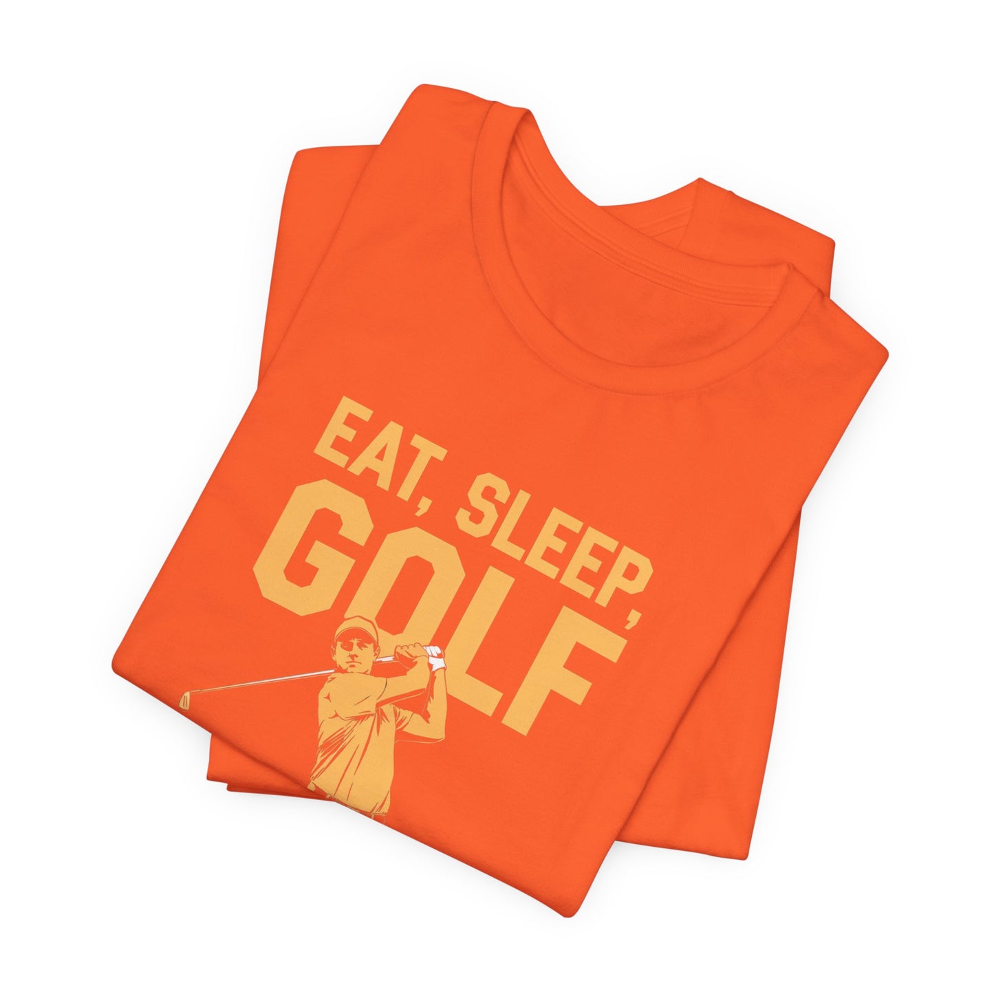 men & women golf t-shirt: eat, sleep, golf repeat. unisex golf t-shirt