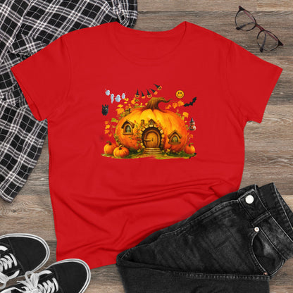 Women Halloween T-Shirt, Women's Tee, Pumpkins, Funny, Halloween Gift