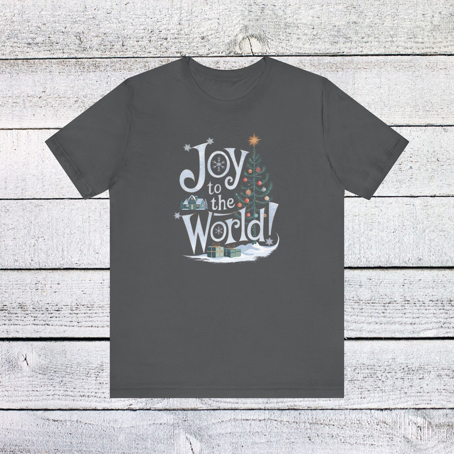 men & women christmas t-shirt: joy to the world! unisex christmas t-shirt.