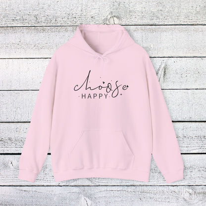 Unisex Heavy Blend™ Hooded Sweatshirt - Choose Happy - Positive Mindset Quote