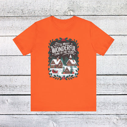 Men & Women Christmas T-Shirt. Most Wonderful Time of Year. Unisex Christmas T-Shirt.