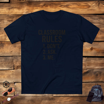 Stylish Men's Stable Tee - Classroom Rules Design. Teachers with attitude.