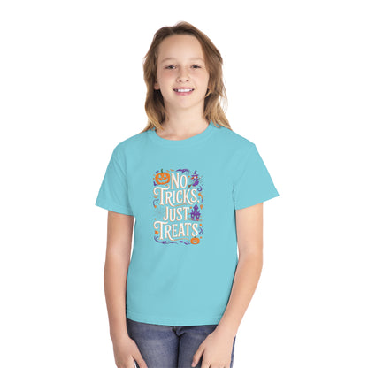 Youth T-Shirt, Youth Halloween T-Shirt, No Tricks Just Treats!