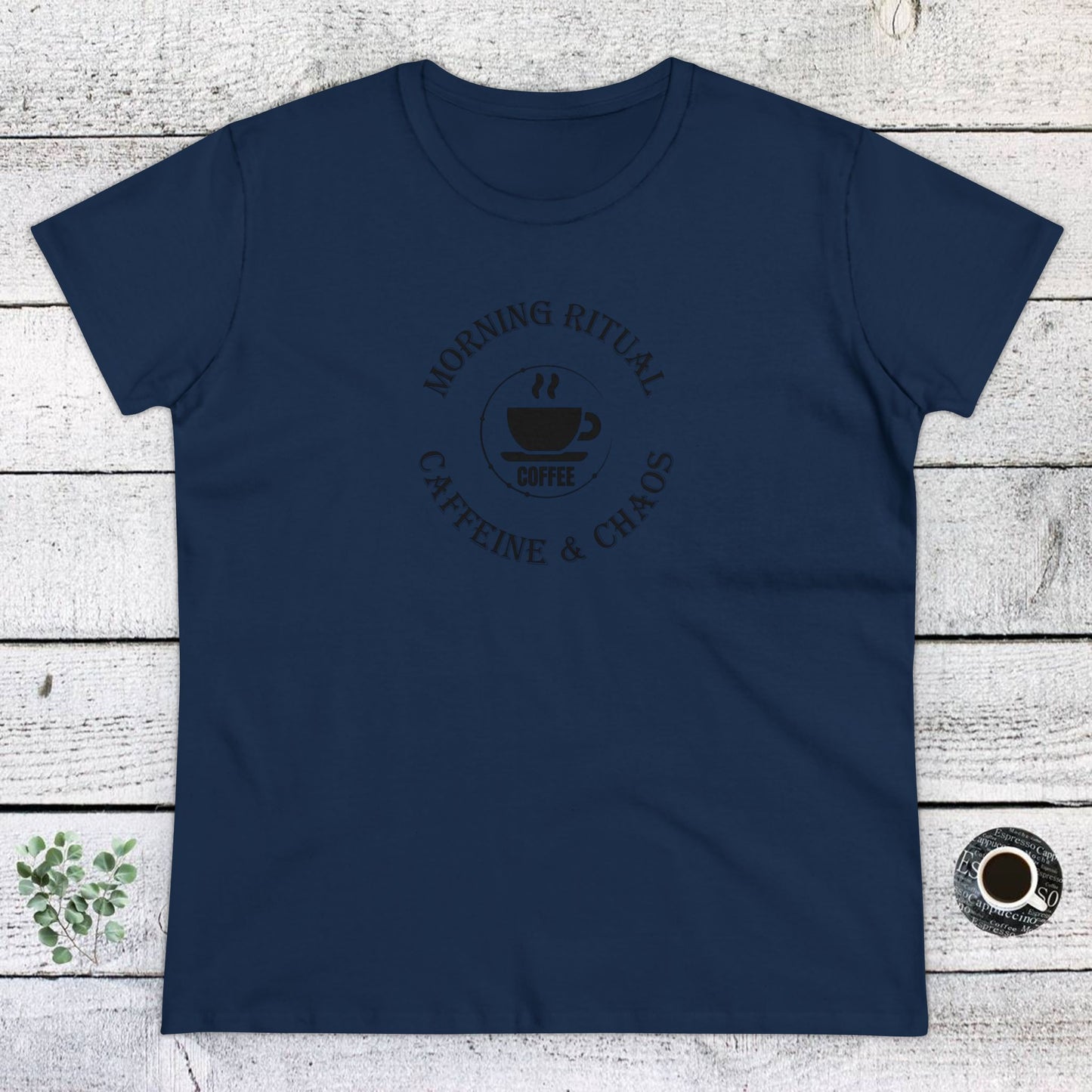 womens t-shirt - caffeine and chaos