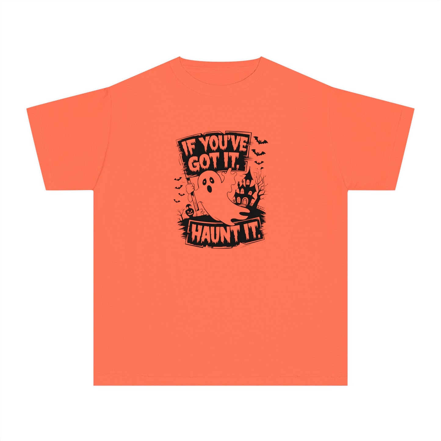 youth t-shirt, youth halloween t-shirt, if you've got it haunt it!