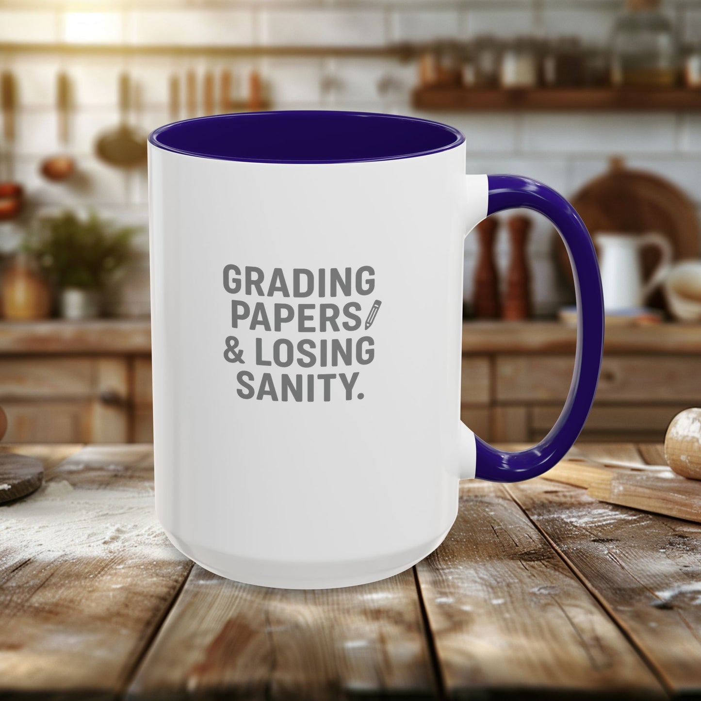 colorful grading papers & losing sanity mug – perfect gift for teachers. teachers with attitude.