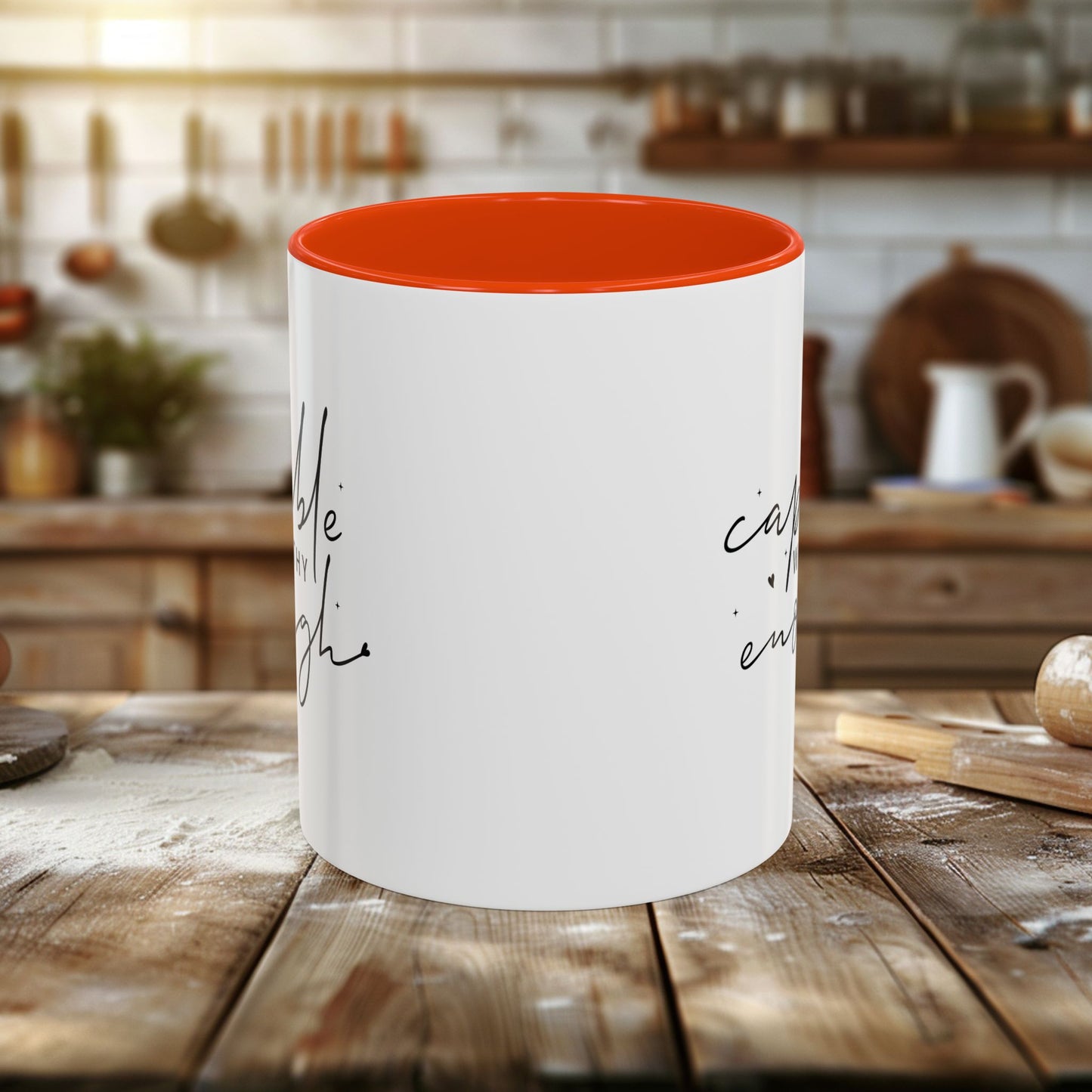 colorful mugs (11oz, 15oz) - capable, worth, enough - empowerment words