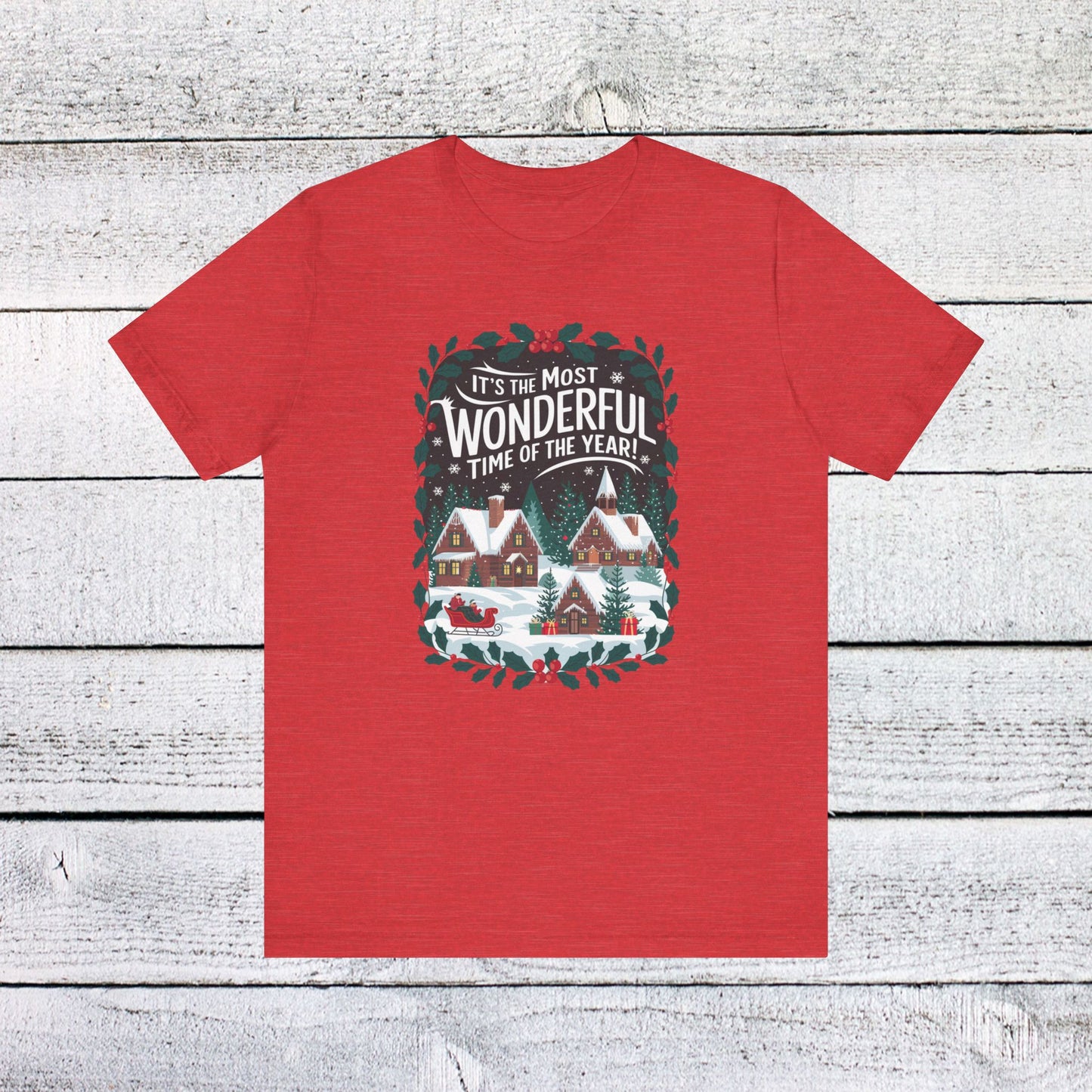 men & women christmas t-shirt. most wonderful time of year. unisex christmas t-shirt.