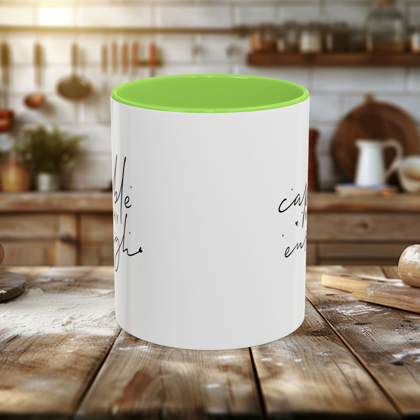 colorful mugs (11oz, 15oz) - capable, worth, enough - empowerment words