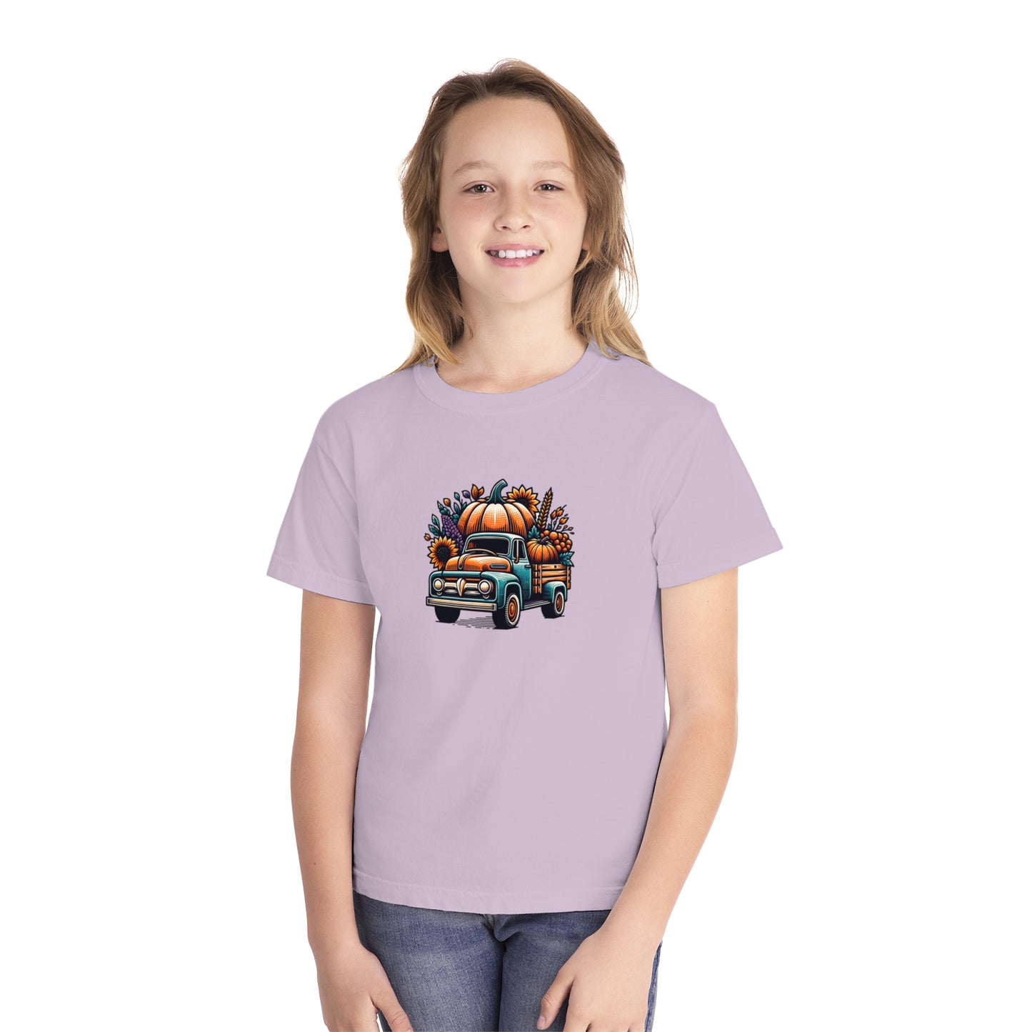 youth t-shirt - pumpkin truck!