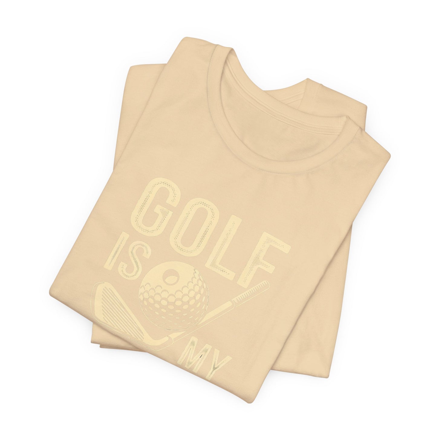 men & women golf t-shirt: golf is my therapy(2). unisex golf t-shirt.