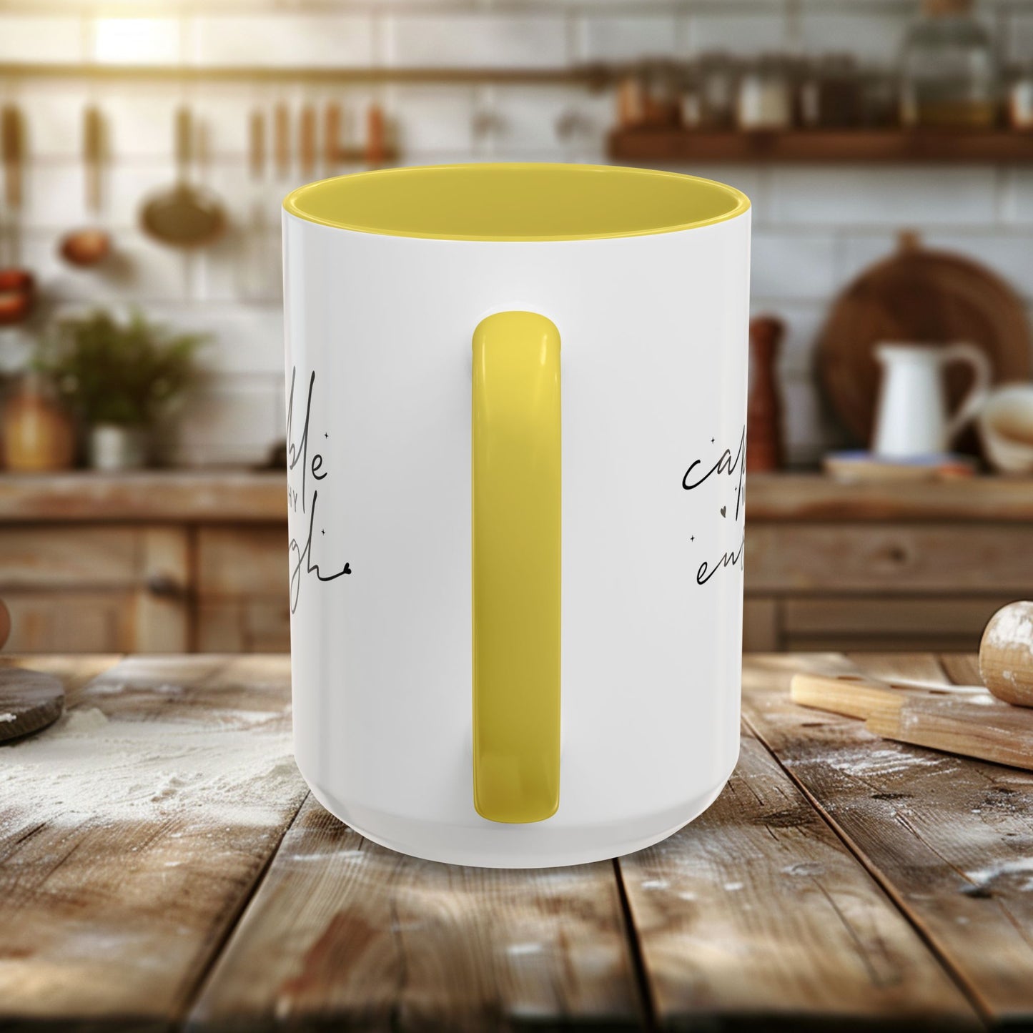 colorful mugs (11oz, 15oz) - capable, worth, enough - empowerment words
