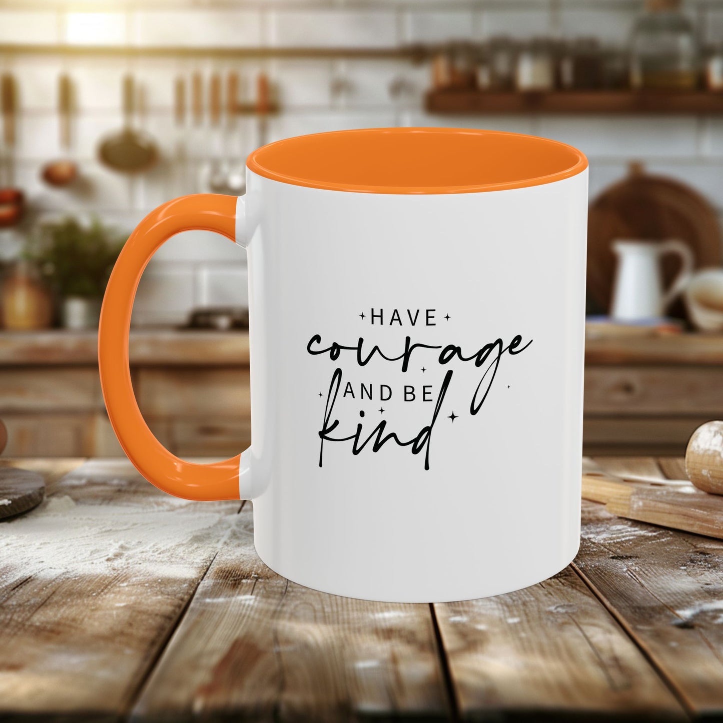 colorful mugs (11oz, 15oz) - have courage and be kind - graceful strength quote